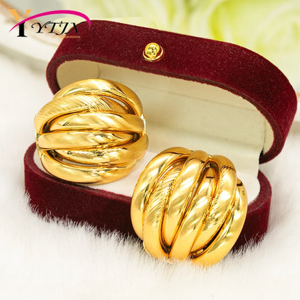 YTJX 2026 New Goth Multi Layer Earrings Textured Intersecting Knot Earrings For Women C-Shaped Earrings Fashion Office Jewelry