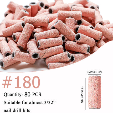 3mm 80pcs Mini Zebra Nail Sanding Bands Electric Machine Nail Drill Bits UV Gel Acrylic Polish Remover For Nails Accessory Tool
