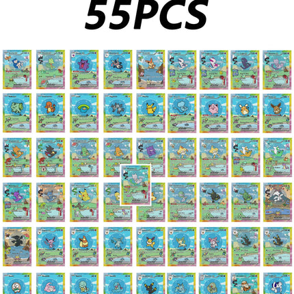 Shiny 55Pcs Cute DIY Card Proxy Pokemon My bubble friends Holographic Anime Version Classical Collection Cards Eevee Charizard