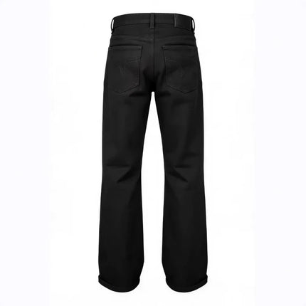 Mens Jeans Harajuku American Retro Black Flared Denim Pants Loose Straight Wide Leg Streetwear Summer Casual Vintage Unisex New