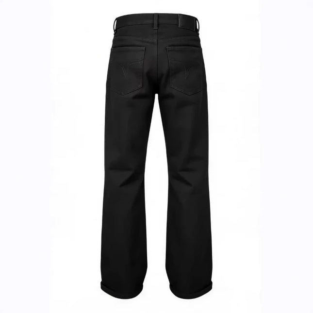 Herren Jeans Harajuku Amerikanisch Retro Schwarz Ausgestellte Denim Hose Locker Gerade Weites Bein Streetwear Sommer Lässig Vintage Unisex Neu