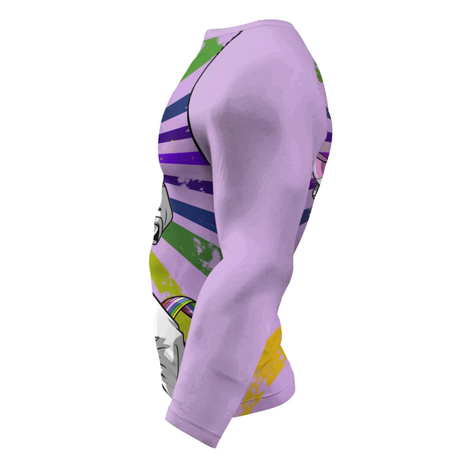 Cody Fluorescent Einhorn Cool Jiu Jitsu BJJ Rash Guard Sublimation Langarm Fitnessstudio Sportbekleidung Hochelastische Oberteile