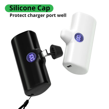 Fast Charge Portable Charger for iPhone Samsung Xiaomi Compact External Spare Battery Built-in Plug PD Fast Charging Power Bank