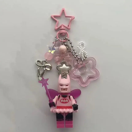 Handmade Cartoon 3D Fairy Bat Keychain y2k bow keychain