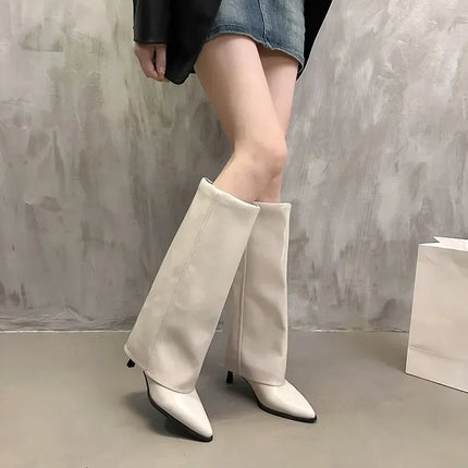 New Western Cowboy Boots Women Fashion Slip-On Long Pipe Boots Female Sexy Thin High Heel Trend Knee High Botas 2025