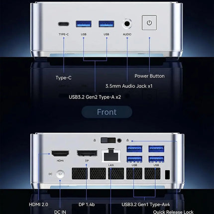 Acemagic H2 Mini Pc - Intel Core I5-14500Hx - 16(8+8)Gb Ddr4 512Gb Ssd - Mini Computers(4.9Ghz，14C/20T) - Mini Desktop Pc-Windows 11 Pro - Wifi6 - 55W