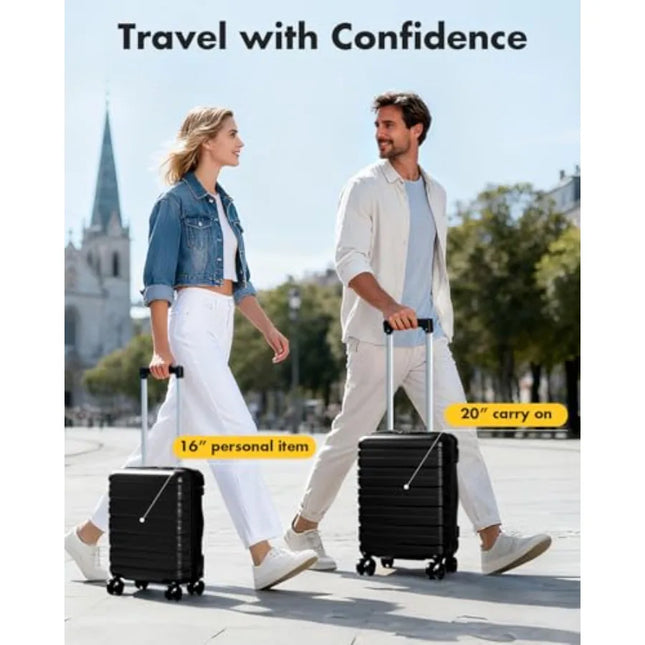 Underseat Carry On Luggage Airline Approved, Small Hard Shell Suitcase with TSA Lock Spinner Wheels, Lightweight Personal Item
