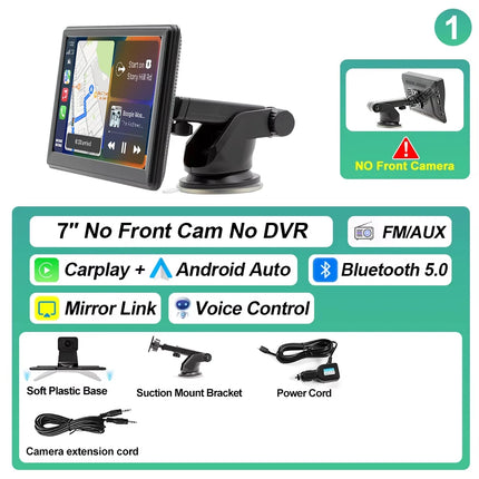 CAIXI Dash Cam 4K 7 10.26 inch Car DVR Wireless Carplay Android Auto GPS Navigation Video Recorder Dashboard Dual Lens Reversing