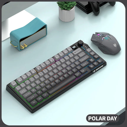 Premium Dual-Modes 2.4G+Bluetooth Keyboard Mouse Combo Rechargeable Keyboard With Display Screen & Knob For PC - product imag