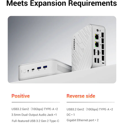 FIREBAT AM02 Mini PC AMD Ryzen 7 H255 DDR5 16GB RAM M.2 PCIe 512GB SSD WiFi6 BT5.2 1000M LAN Windows11 Desktop Computer
