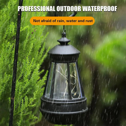 Retro Solar Lamp Outdoor Waterproof Lights Solar Powered Portable Fence Warm White Camping Lanterns For Garden Garden Decorative