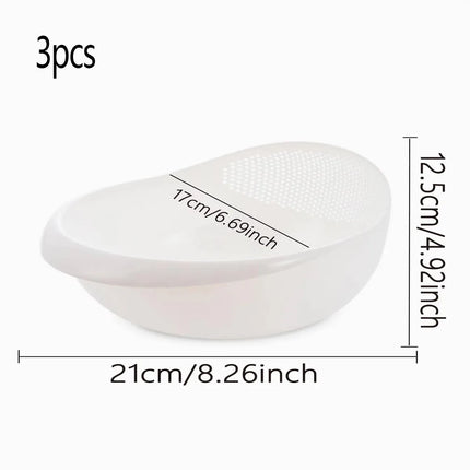 1/3pcs- Colander Rice Bowl Drain Basket Fruit Bowl Washing Drain Basket With Handle Washing Basket Home Kitchen - product ima