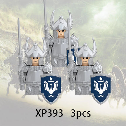 3pcs Lord Rings Elves Orcs Army Dwarf Rohan Mini Action Toy Figures Building Blocks Assembly Toys for Kids Birthday Gift