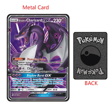 Pokemon Cards Flash Metal V EX GX Mega Card Pikachu Charizard Golden Vmax Card Collection Gift Kids Game Collection Cards