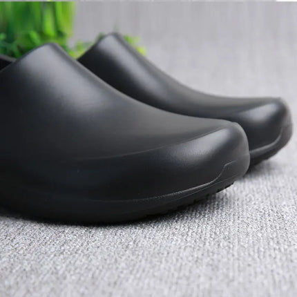 Non-Slip Chef Shoes for Both Men and Women - Lightweight and Comfortable Slip-On Wooden-Soled Shoes, Eva Upper + Waterproof/Non-Slip Rubber Sole - All-Weather Standing Work Shoes, Suitable for Kitchens, Hospitals, Restaurants
