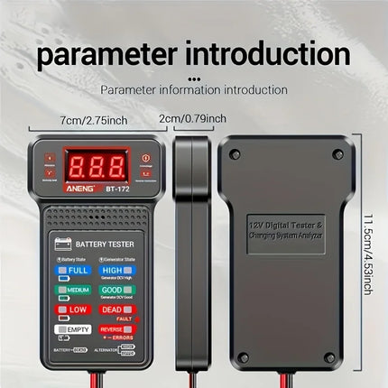 Smart Car Battery Tester, Suitable for Home Self-Checking/Repair Shops, One-Click Diagnosis of Life Span and Capacity, Quick Fault Identification, Intuitive Data Display, Compatible with Multiple Car Models, a Tester That Can