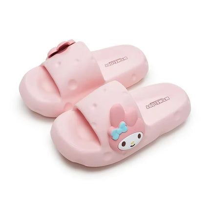 Cute Sanrio Kuromi My Melody Cinnamoroll Purin Cloud Platform Slippers Women Summer Soft Non-Slip Slides Indoor Beach Sandals