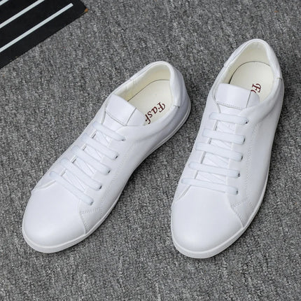 Lightweight Comfy Men Casual Footwear Genuine Leather White Shoes Youth Fashion Trend Tenis Masculino Street Style Hot Sale Flat
