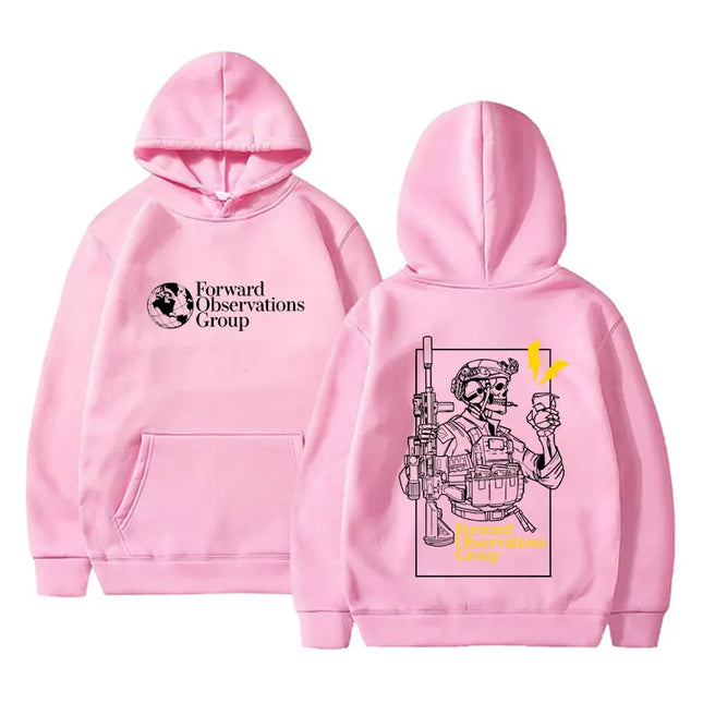 Forward Observations Group Hoodie Vintage Skelett Grafik Sweatshirt Herren Damen Lässiger Pullover Hoodies Mann Oversized Streetwear
