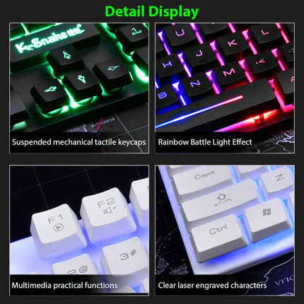 KM320 Keyboard And Mouse Set Waterproof Luminous Game Backlit Keyboard - product image from BSM MART