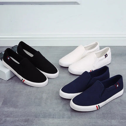 Men Casual Shoes Slip on Canvas Loafers Comfortable Walking Flats for Man Dude Non Slip Soft Moccasins Sneakers Summer
