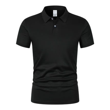 Solid color polo shirt ultra-light men's quick-drying breathable sweat-wicking shirt suitable for fitness gym and running