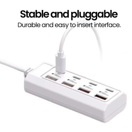 8 in 1 USB Electrical Socket 25W Fast Charging Power Outlet Adapter Docking Stations USB Splitter Converter USB - product ima