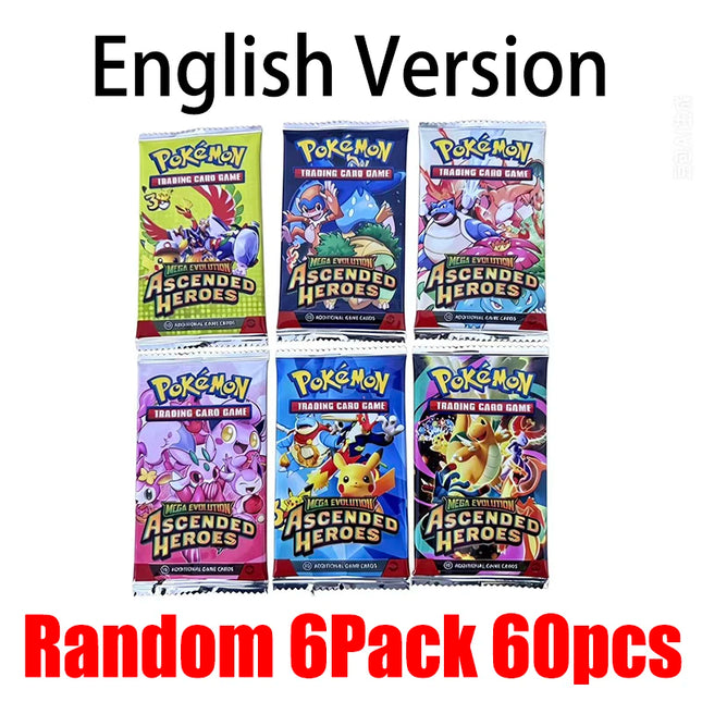 360tlg. Pokémon-Karten-Komplettset MEGA-ENTWICKLUNG Aufgestiegene Helden TCG Erweiterungs-Boosterbox Sammelkarten 36er-Pack Box Englische Version