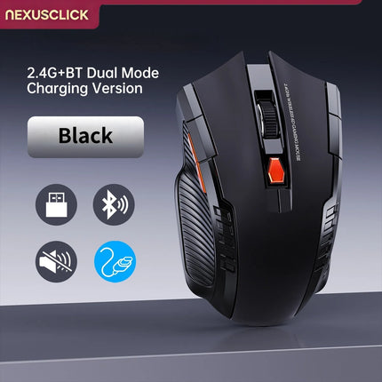 NEXUSCLICK Wireless Optoelectronic Mouse,1600DPI 6 Silent clicks Game&Craft Gift Mice in Stock USB Receiver for - product ima