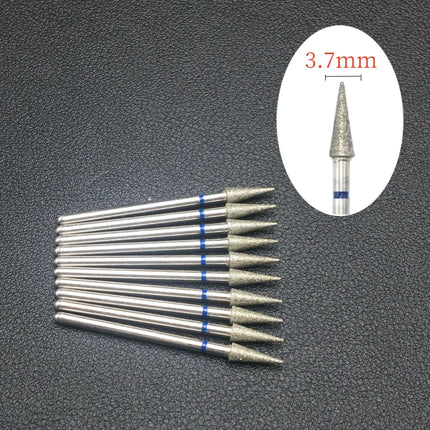 10 Piece Nail Milling Cutter Set Diamond Electric Nail Enhancement Drill Nail Drill Corner Cleaning Drill Burr Accessories Tool