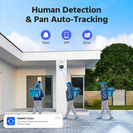 ANNKE CPT800 4K 8MP PT PoE Camera with 2-Way-Audio, 345° Pan 80°Tilt IP Security Cam for Outdoor Surveillance, Auto-Tracking Lite, AI Human Detection, Smart Dual Light (Not PTZ)