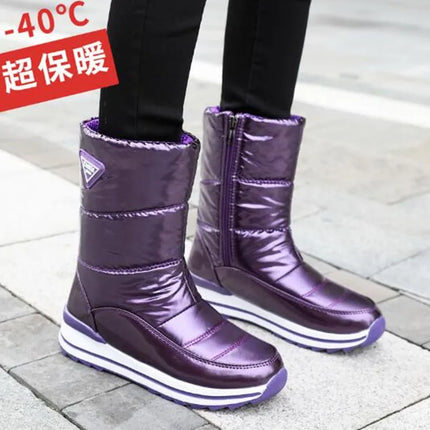 Fashion Designer Women Snow Boots Luxury Winter Boots Thick Plush Waterproof Non-slip Female Winter Shoes Warm Fur Botas Mujer
