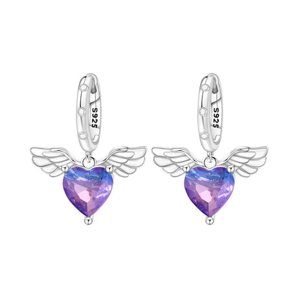 Orstarry 925 Sterling Silver Sparkling Wings Earrings Original Jewelry Drop Earrings Women Jewelry Party Trendy Anniversary Gift