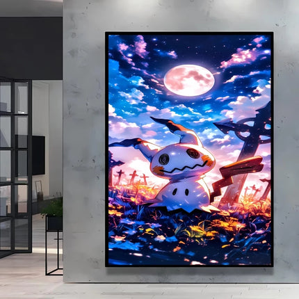Japanese Anime Canvas Paintings Pokemon Pikachu Poster Cartoon Character Picture Bright and Clear Colors High Quality Home Decor