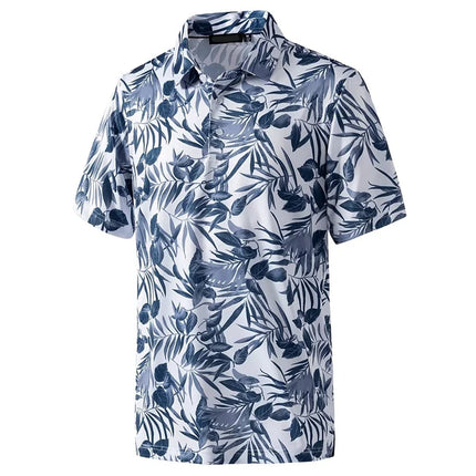 Flower Tree Leaf 3D Printed Casual Polo Shirt For Men Hawaii Vacations Oversized Short Sleeves T-shirt Summer Trend Lapel Tops