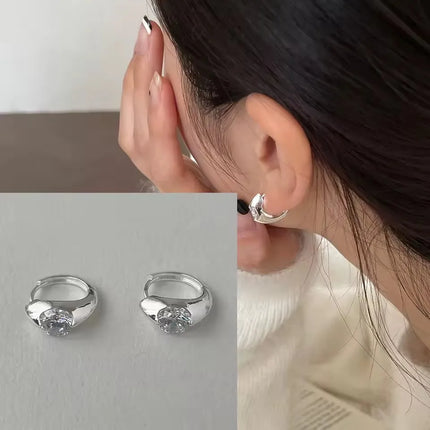 VENTFILLE 925 Sterling Silver Geometry Hoop Earring for Women Minimalism Classic Office Versatile Fashion Jewelry Gift Dropship