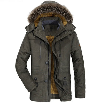 Winter Men's Down Jacket High-quality Long Thicken Warm Hooded Parka Male Fitted Multi Pocket Work Jacket 7XL Men Winter Coats