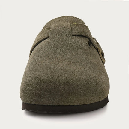 KIDMI Suede Clogs for Women Men Mules Cork Footbed Sandals With Arch Support Fashion Nonslip Outdoor Beach Slippers Home Shoes