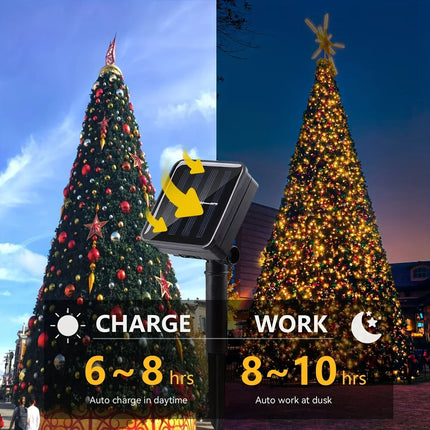 Outdoor LED Solar Fairy String Lights Waterproof Garden Decoration Garland 8Modes Copper Wire Light For Street Patio Christmas
