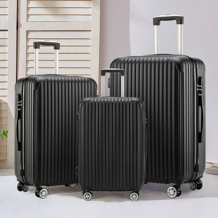 Fashion 20 24 28 Inch Set 3 Piece Boarding Travel Travel Essentials Unisex ABS PC Trolley Case Luggage