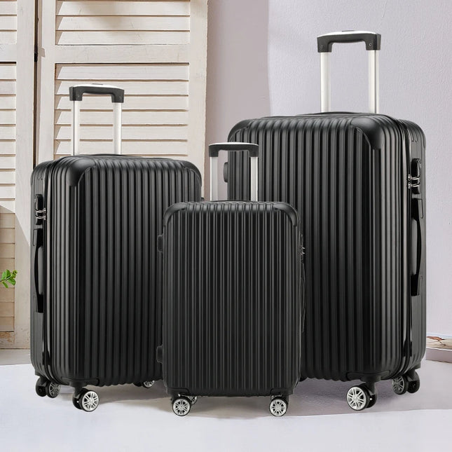Fashion 20 24 28 Inch Set 3 Piece Boarding Travel Travel Essentials Unisex ABS PC Trolley Case Luggage