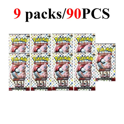 90/360PCS Pokémon Card Packs 151， ASCENDED HEROES 。Evolutions,PALDEAN FATES,English Reinforcement,Battle Transaction Card Gift