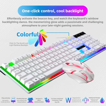 Gamer Keyboard And Mouse Combo Set RGB LED 104-Key Wired Gaming Keyboard Mouse Set for Notebook Laptop Desktop PC - product i