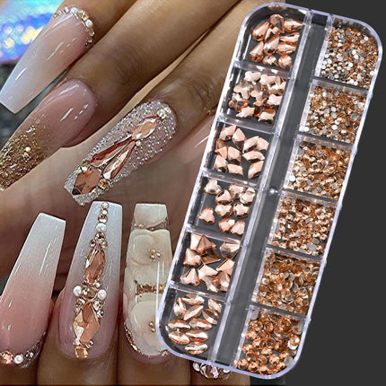 12Grids Mini Caviar Beads Nail Art Decorations Metal Gold/Silver Micro Ball Nail Charms Magnetic Pen 0.5~3mm Ball Nail Jewelry