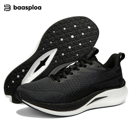 Baasploa Men Running Shoes Professional Training Women Carbon Plate Mesh Breathable Sneakers Male Lightweight Unisex Sport Shoes