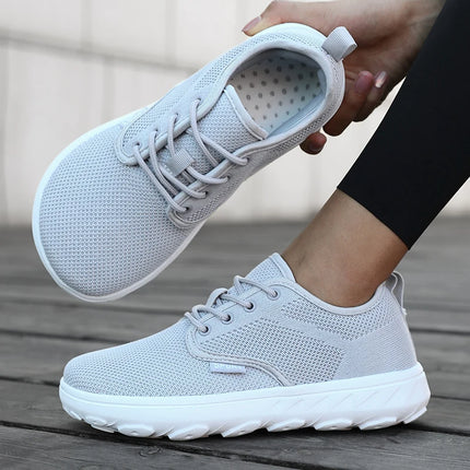 Wide Toe Women Platform Shoe Breathable Knitted Mesh Comfortable Barefoot Casual Versatile Soft Sole Wide Shoes Walking Sneakers