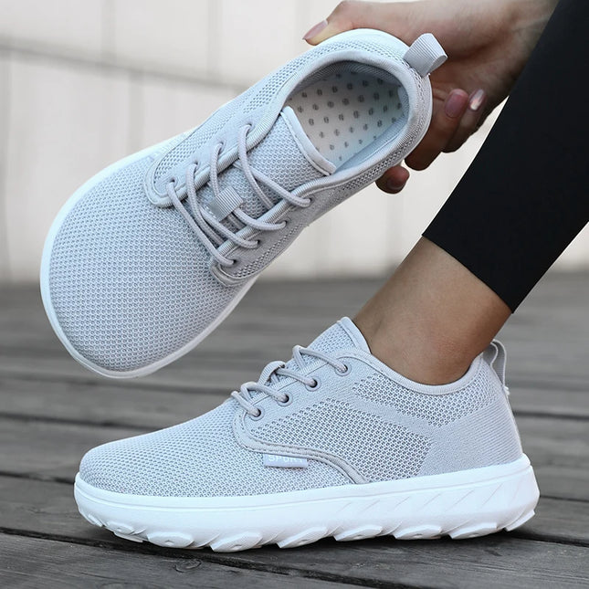 Wide Toe Women Platform Shoe Breathable Knitted Mesh Comfortable Barefoot Casual Versatile Soft Sole Wide Shoes Walking Sneakers