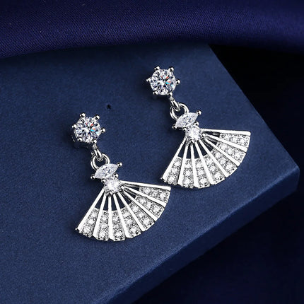 High-quality 925 Sterling Silver Crystal Fashion Circle Hoop Earrings for Woman Wedding Party Gift Street Versatile Jewelry