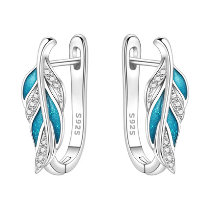 Orstarry 925 Sterling Silver Blue Zircon Starry Sky Earring Original Jewelry Hoop Earrings Women Jewelry Party Trendy Gifts