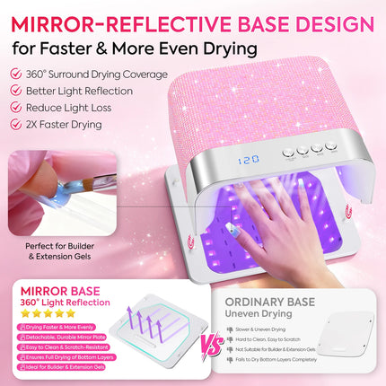 DianaBeauty 168W UV LED Nail Lamp Professional 36LEDS Nail Dryer With 4 Timer Settings UV Cabin Manicure Light For Nails Salon